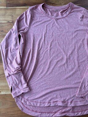 Athleta Long Sleeve Performance Top - Heathered Pink - Large